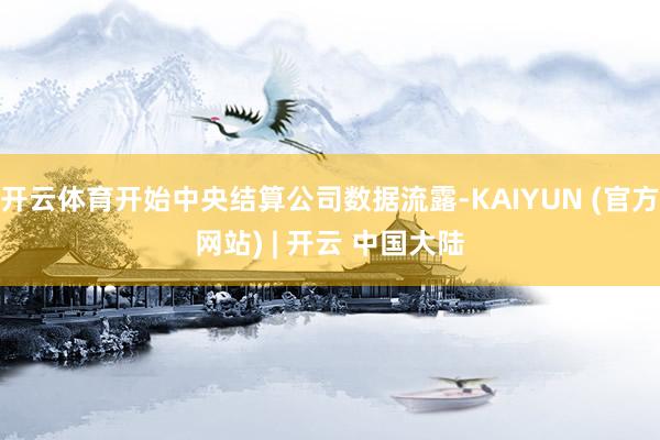 开云体育开始中央结算公司数据流露-KAIYUN (官方网站) | 开云 中国大陆