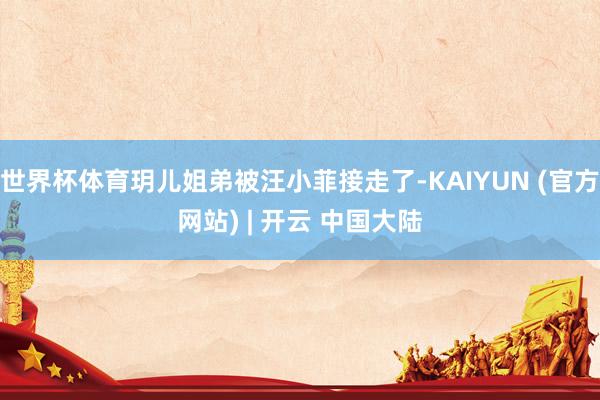 世界杯体育玥儿姐弟被汪小菲接走了-KAIYUN (官方网站) | 开云 中国大陆