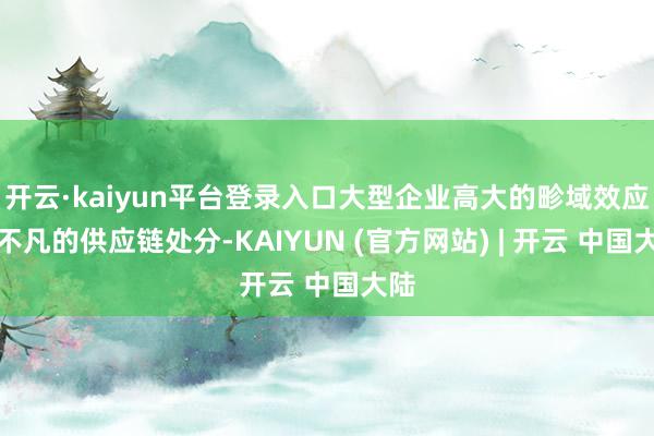 开云·kaiyun平台登录入口大型企业高大的畛域效应和不凡的供应链处分-KAIYUN (官方网站) | 开云 中国大陆