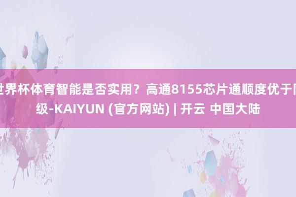 世界杯体育智能是否实用？高通8155芯片通顺度优于同级-KAIYUN (官方网站) | 开云 中国大陆