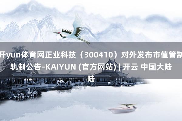 开yun体育网正业科技(300410)对外发布市值管制轨制公告-KAIYUN (官方网站) | 开云 中国大陆
