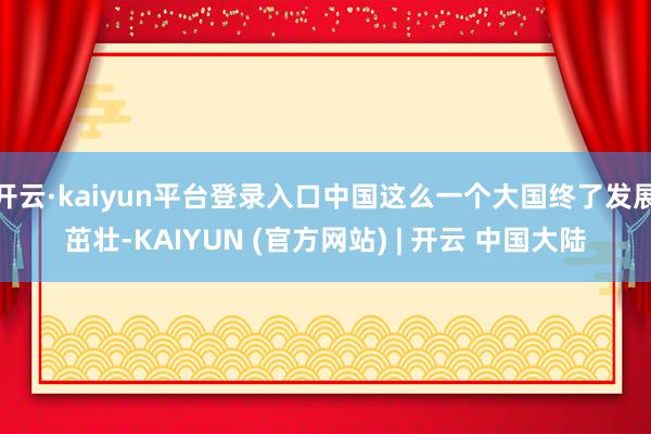 开云·kaiyun平台登录入口中国这么一个大国终了发展茁壮-KAIYUN (官方网站) | 开云 中国大陆