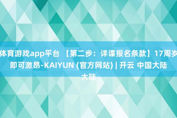 体育游戏app平台 【第二步:详谍报名条款】17周岁即可激昂-KAIYUN (官方网站) | 开云 中国大陆