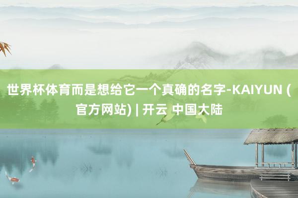 世界杯体育而是想给它一个真确的名字-KAIYUN (官方网站) | 开云 中国大陆