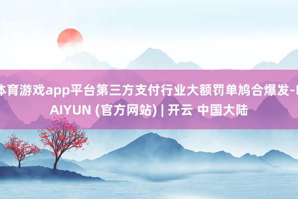 体育游戏app平台第三方支付行业大额罚单鸠合爆发-KAIYUN (官方网站) | 开云 中国大陆