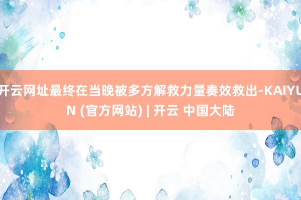 开云网址最终在当晚被多方解救力量奏效救出-KAIYUN (官方网站) | 开云 中国大陆