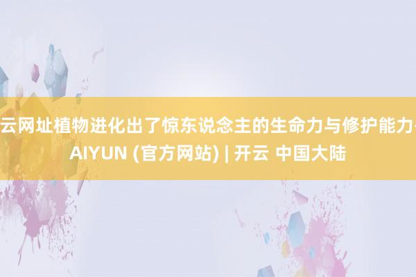 开云网址植物进化出了惊东说念主的生命力与修护能力-KAIYUN (官方网站) | 开云 中国大陆